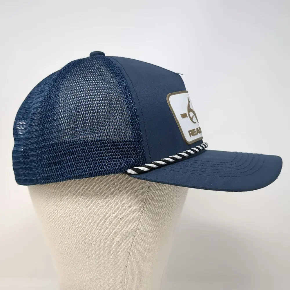 Realtree Trucker Hat Blue One Size Rope Mesh Back Antler Logo Patch Adjustable